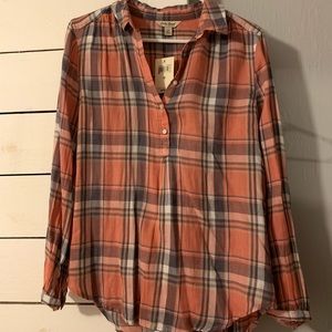 Lucky brand flannel top blouse